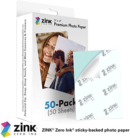Zink 2"x3" Premium Instant Photo Paper (50 Pack) Compatible with Polaroid Snap, Snap Touch, Zip and Mint Cameras and Printers, 50 count (Pack of 1)